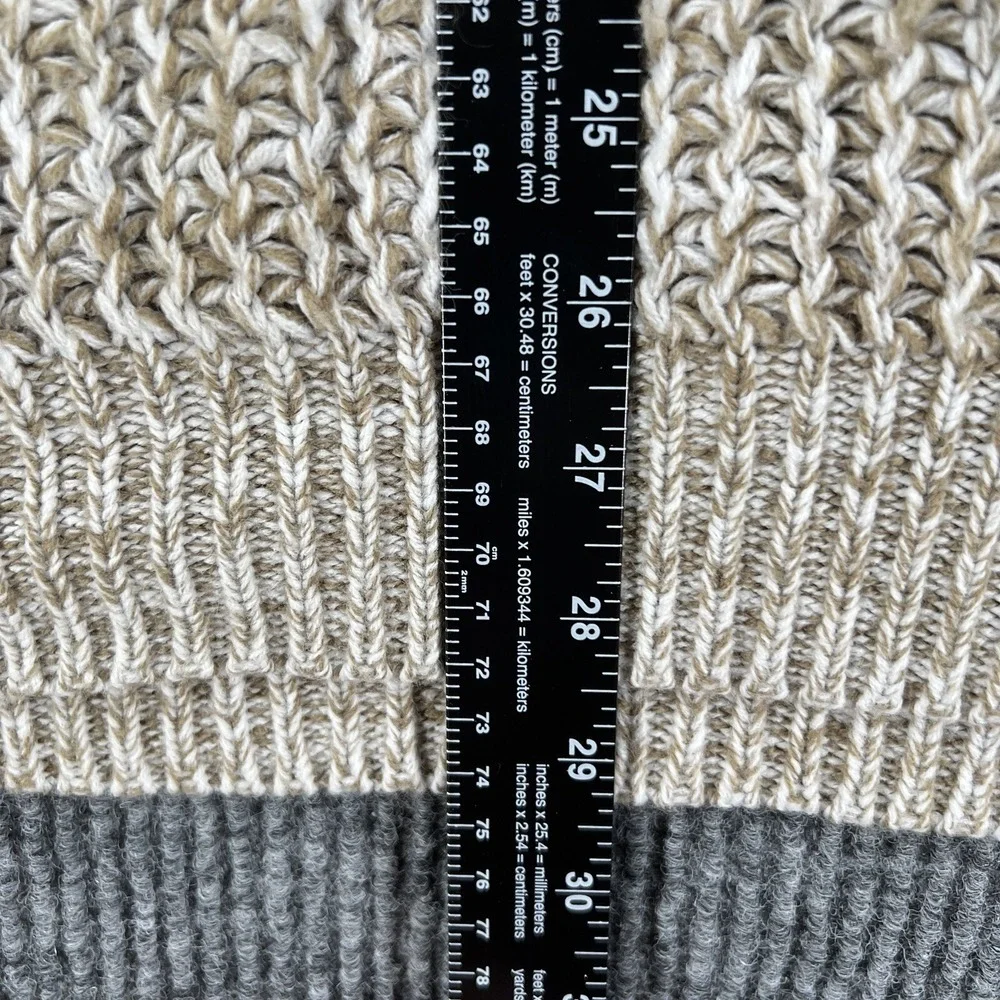 Campus Sweater Mens XL Extra Large Beige Chunky Knit 1/4 Button Pullover